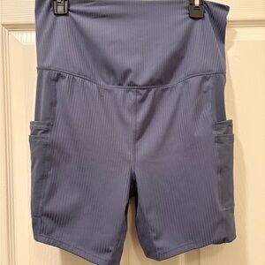 Free People Women's Ribbed Navy Bike Shorts